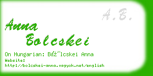 anna bolcskei business card